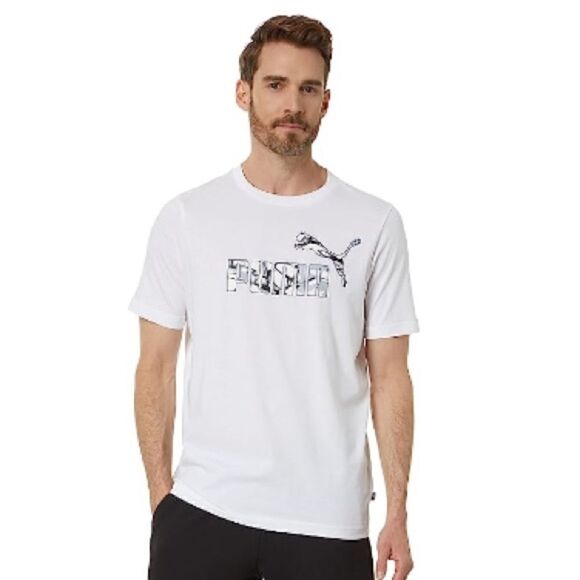 Puma Men's Short-Sleeve Splash Logo-Graphic T-Shirt in White-Large - Picture 6 of 7